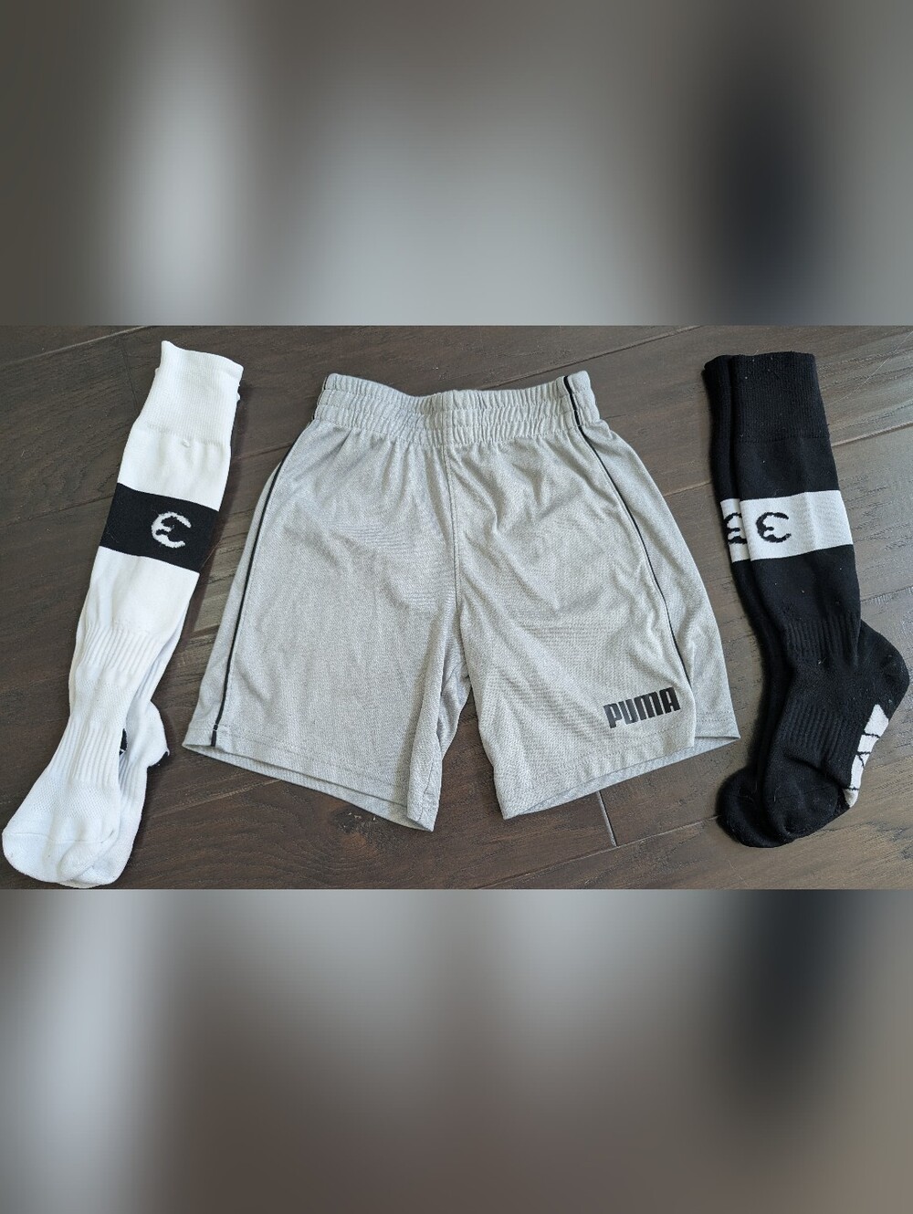 Puma Boys XS (5/6) Athletic Shorts & 2 Matching Pairs Of Soccer Socks